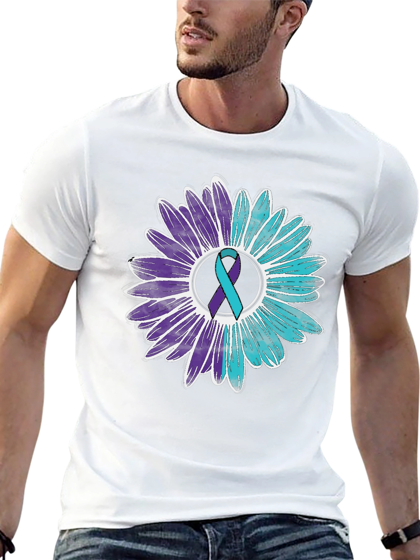 Awareness Ribbon Floral Graphic Tee