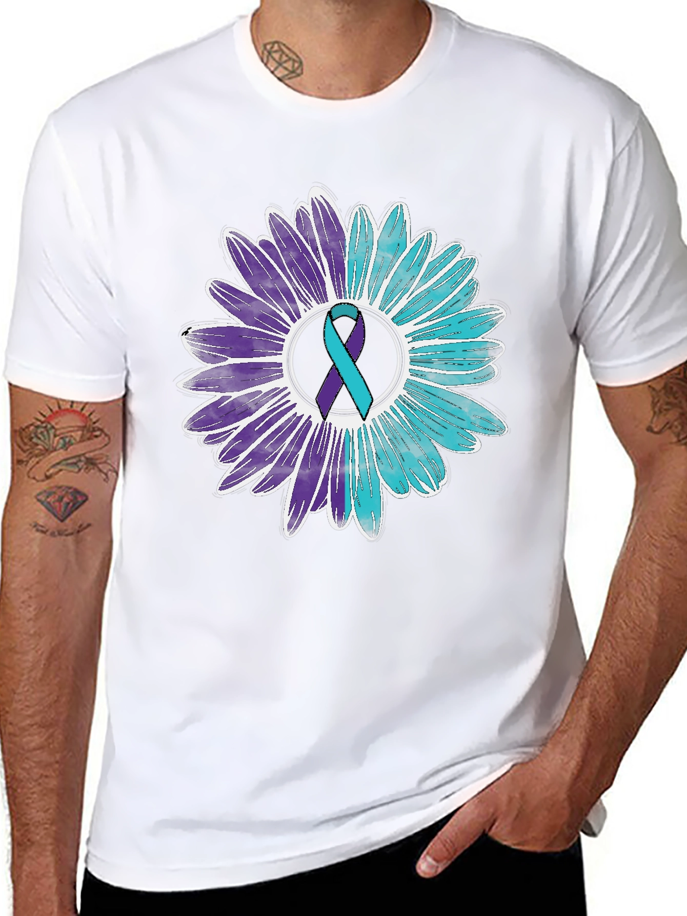 Awareness Ribbon Floral Graphic Tee