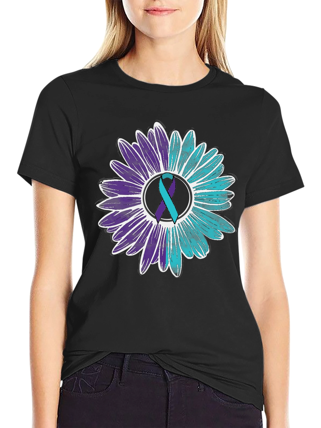 Awareness Ribbon Floral Graphic Tee