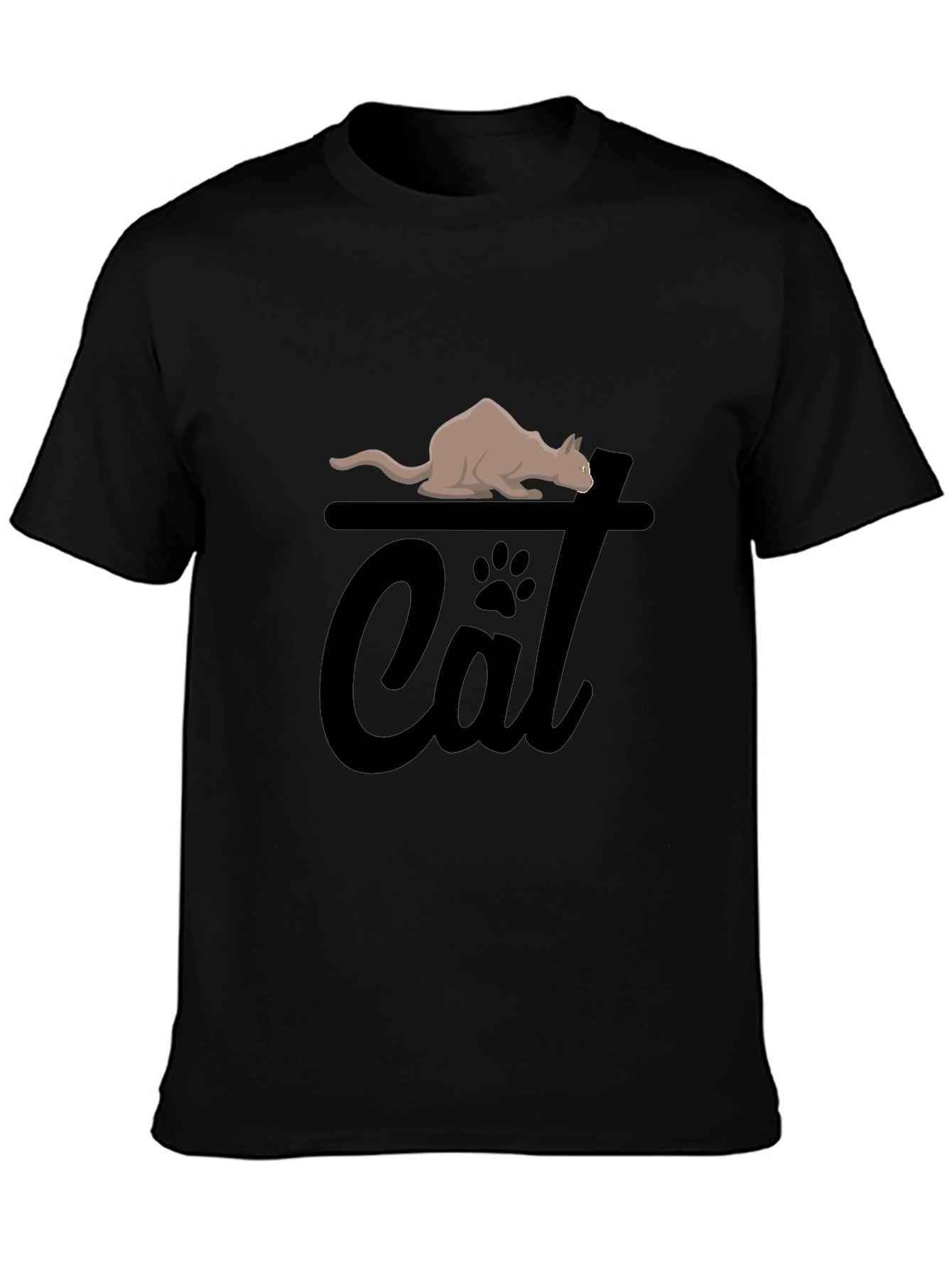 Cat Graphic Tee - Unisex Black T-Shirt