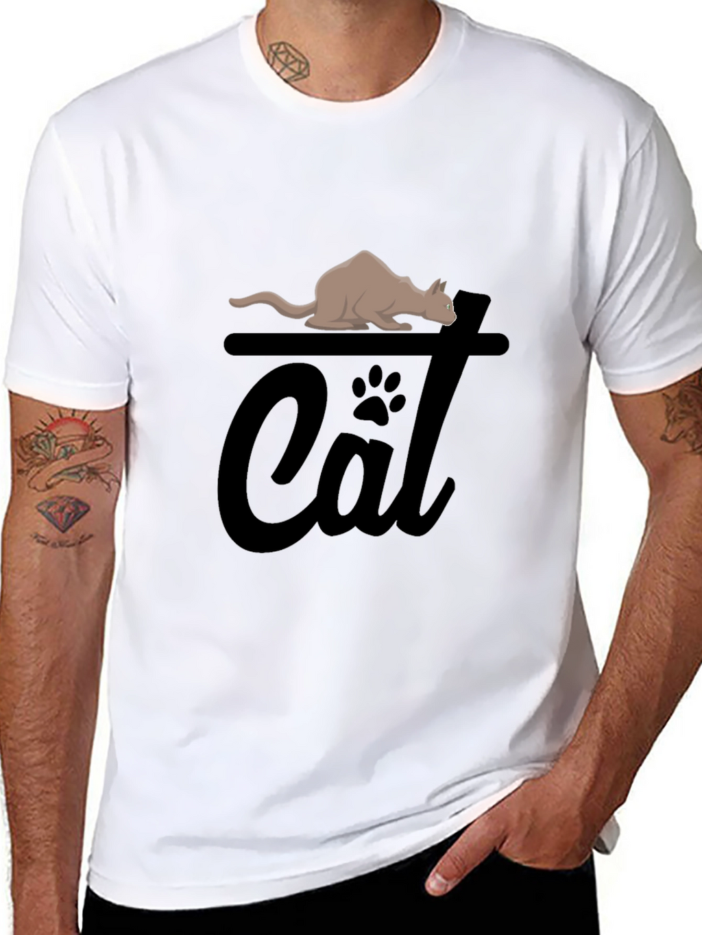 Cat Graphic Tee - Unisex Black T-Shirt
