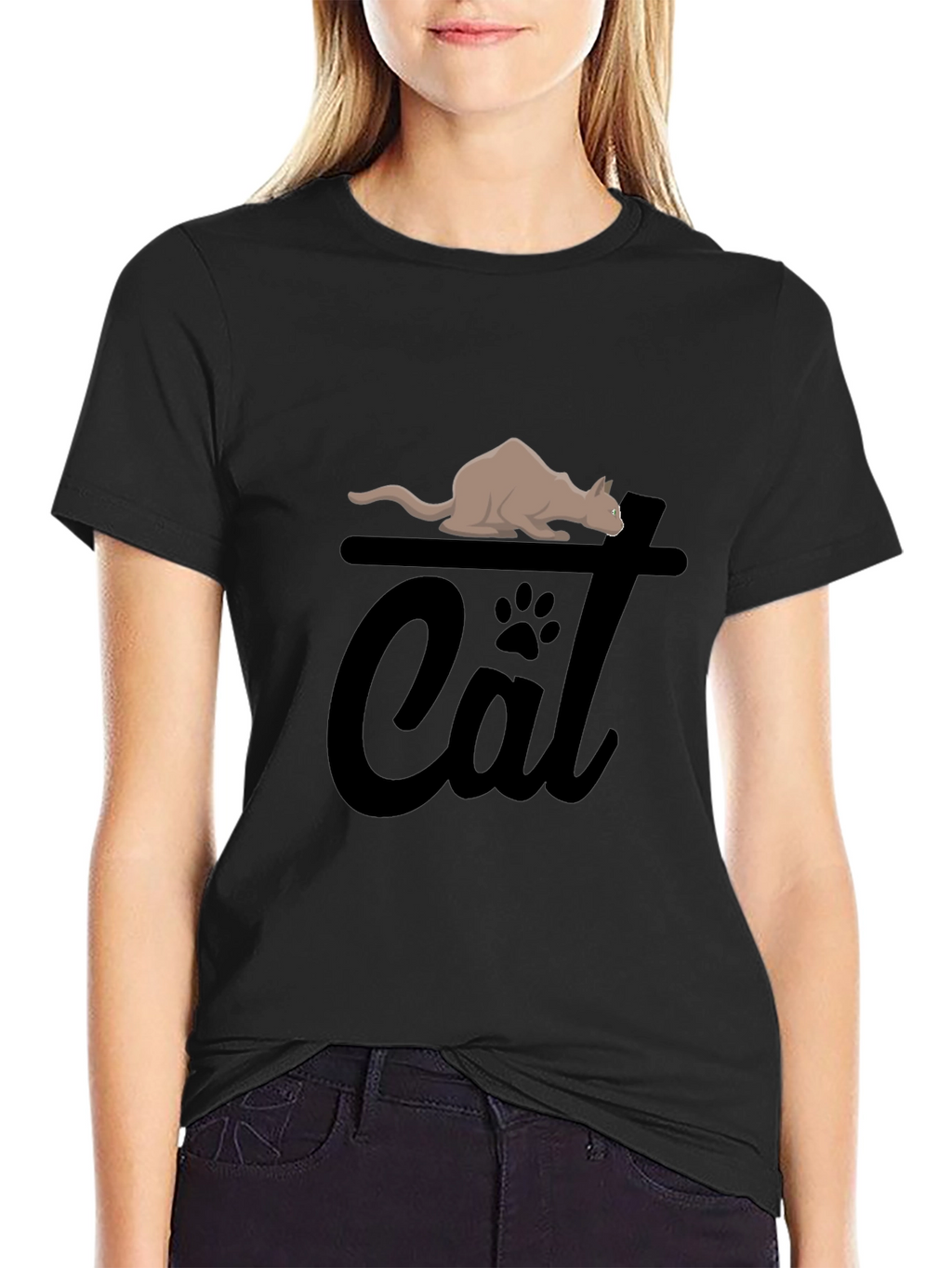 Cat Graphic Tee - Unisex Black T-Shirt