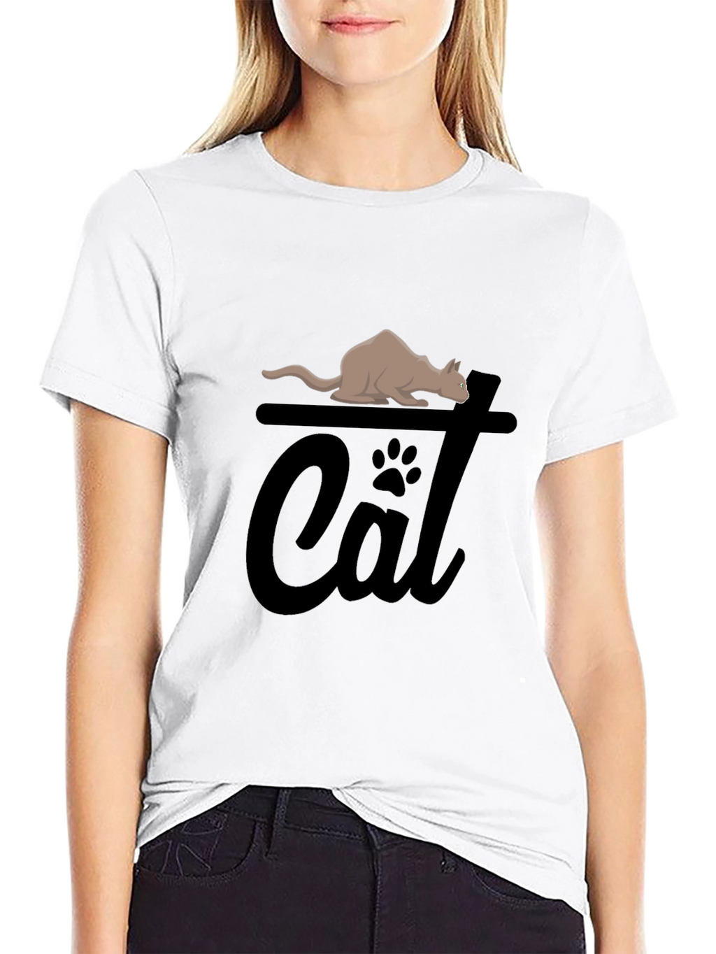 Cat Graphic Tee - Unisex Black T-Shirt