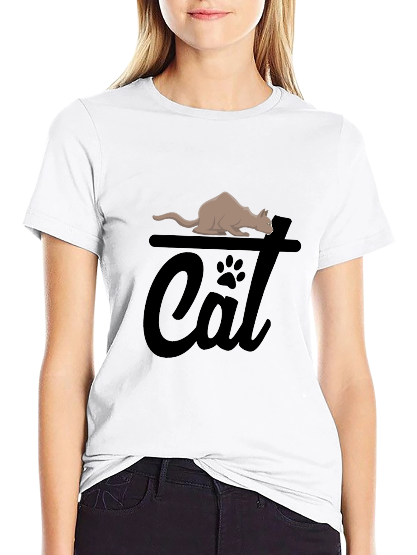 Cat Graphic Tee - Unisex Black T-Shirt
