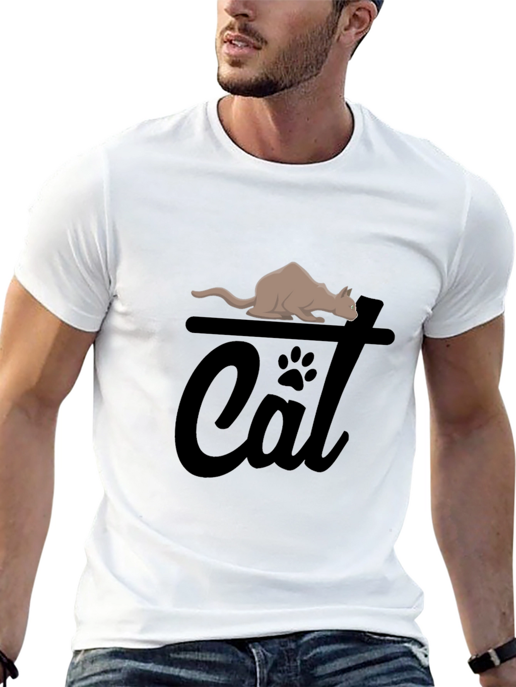 Cat Graphic Tee - Unisex Black T-Shirt