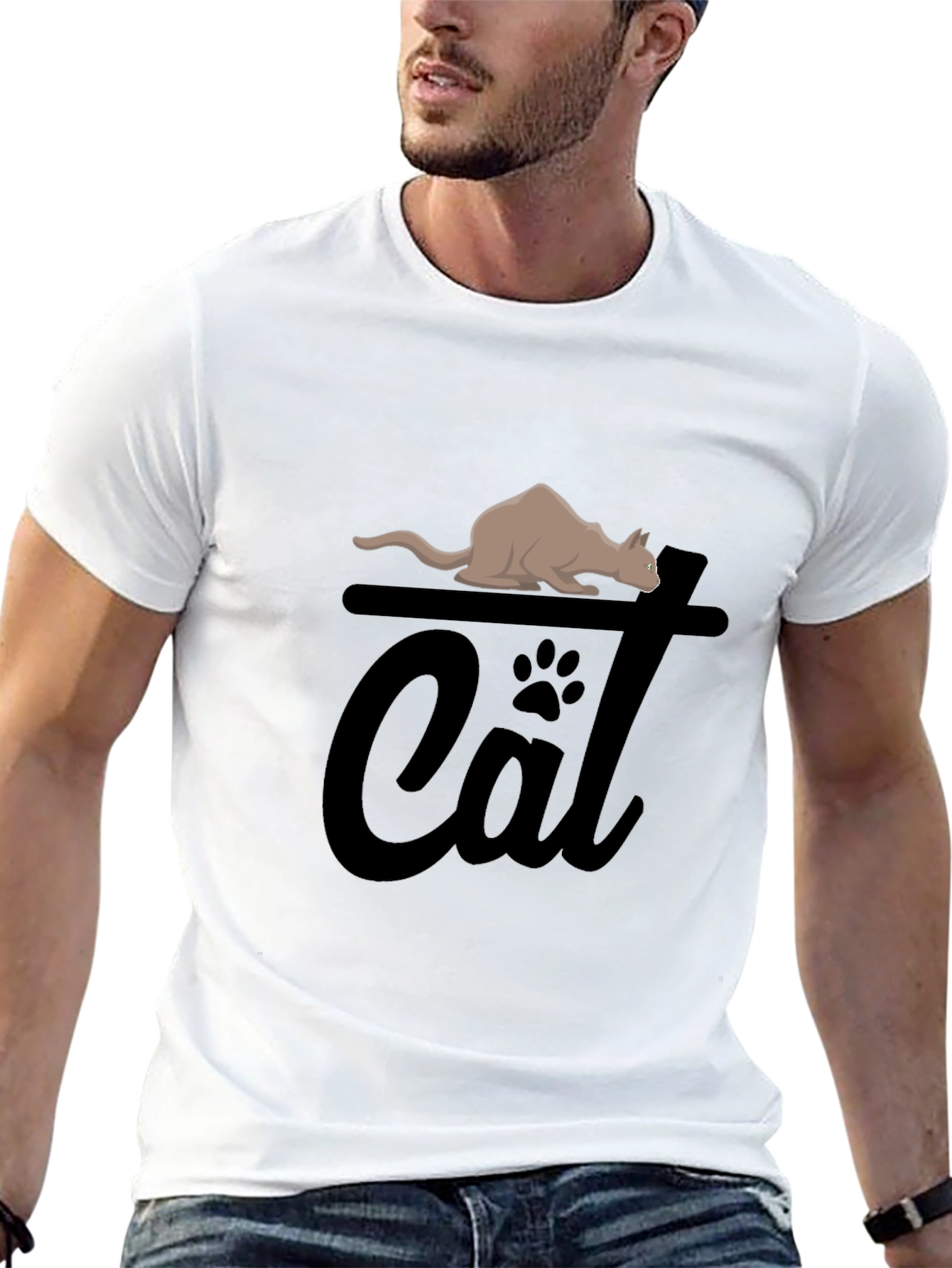 Cat Graphic Tee - Unisex Black T-Shirt