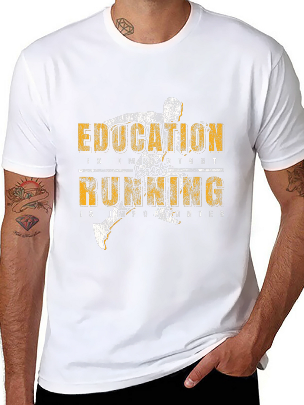Education Running T-Shirt: Important & Importanter