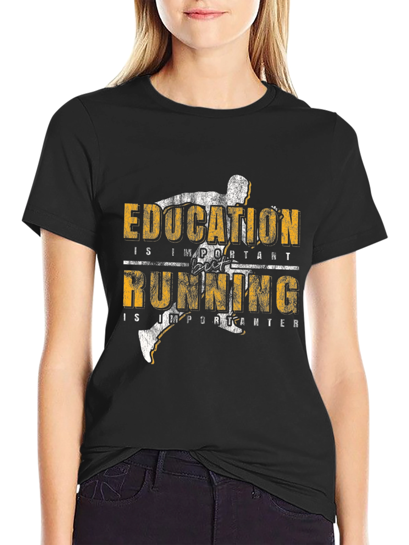 Education Running T-Shirt: Important & Importanter