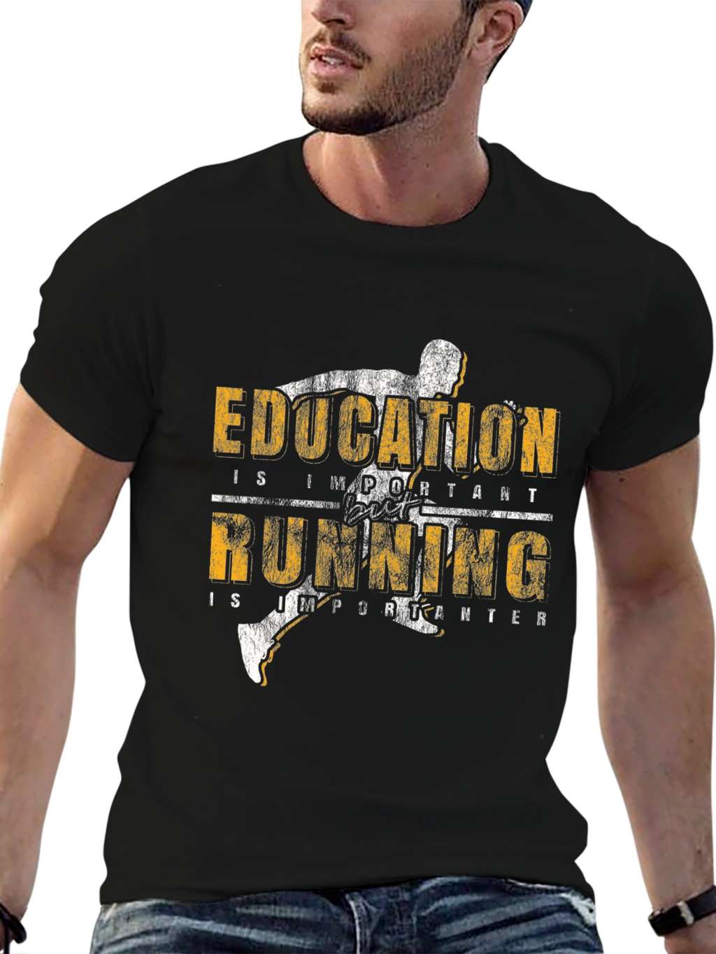 Education Running T-Shirt: Important & Importanter