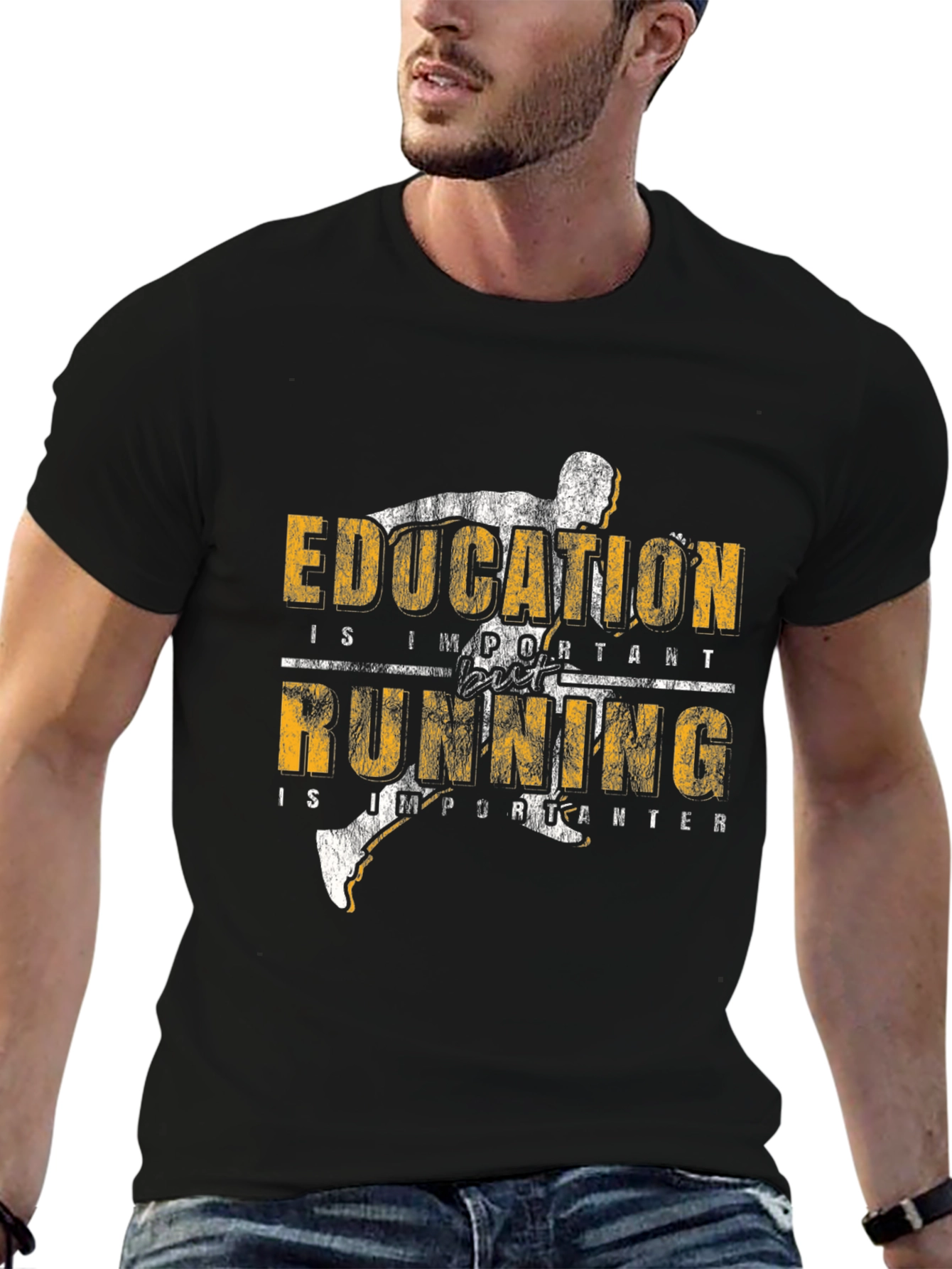 Education Running T-Shirt: Important & Importanter