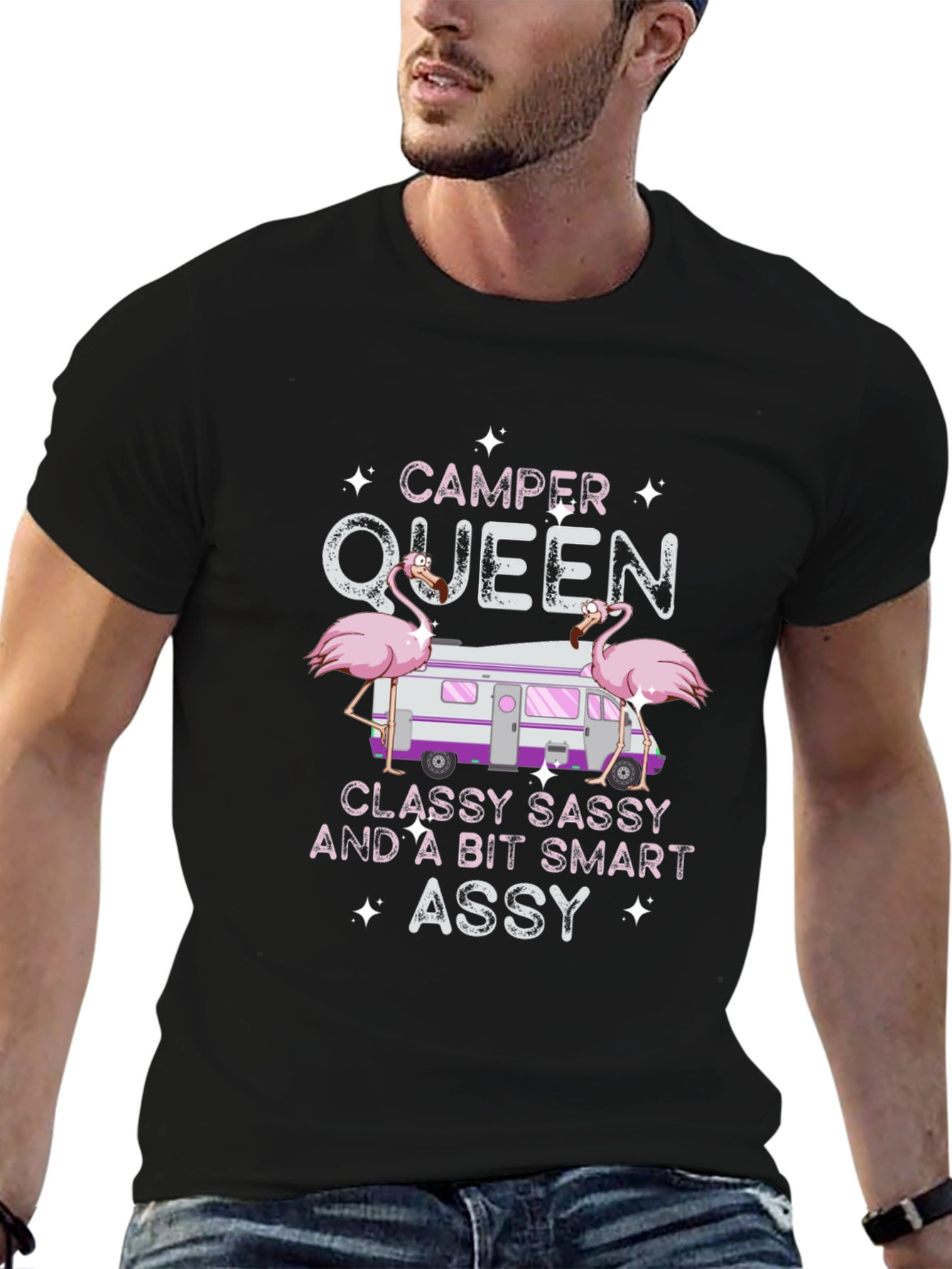 Camper Queen Flamingo Graphic T-Shirt