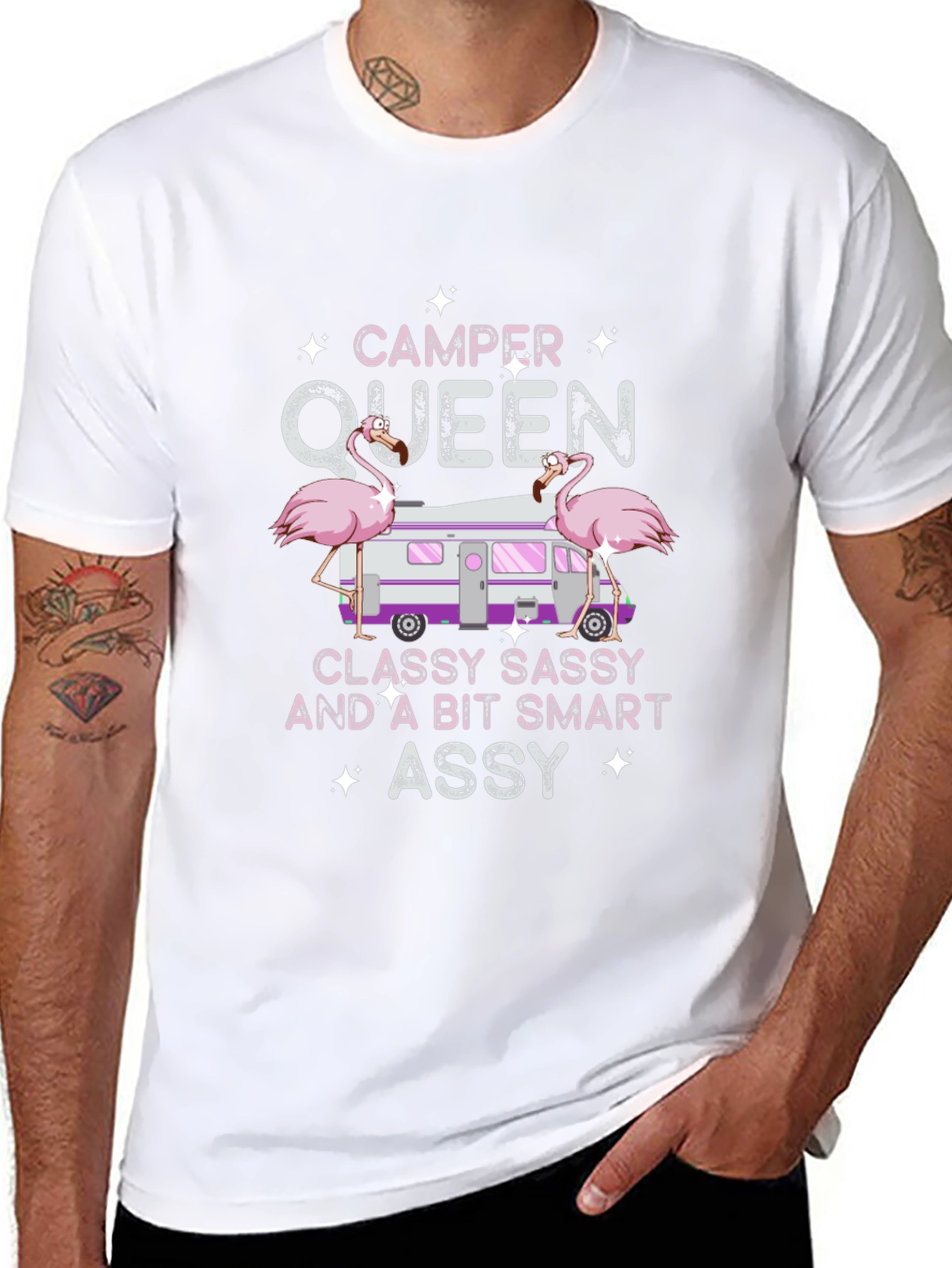 Camper Queen Flamingo Graphic T-Shirt