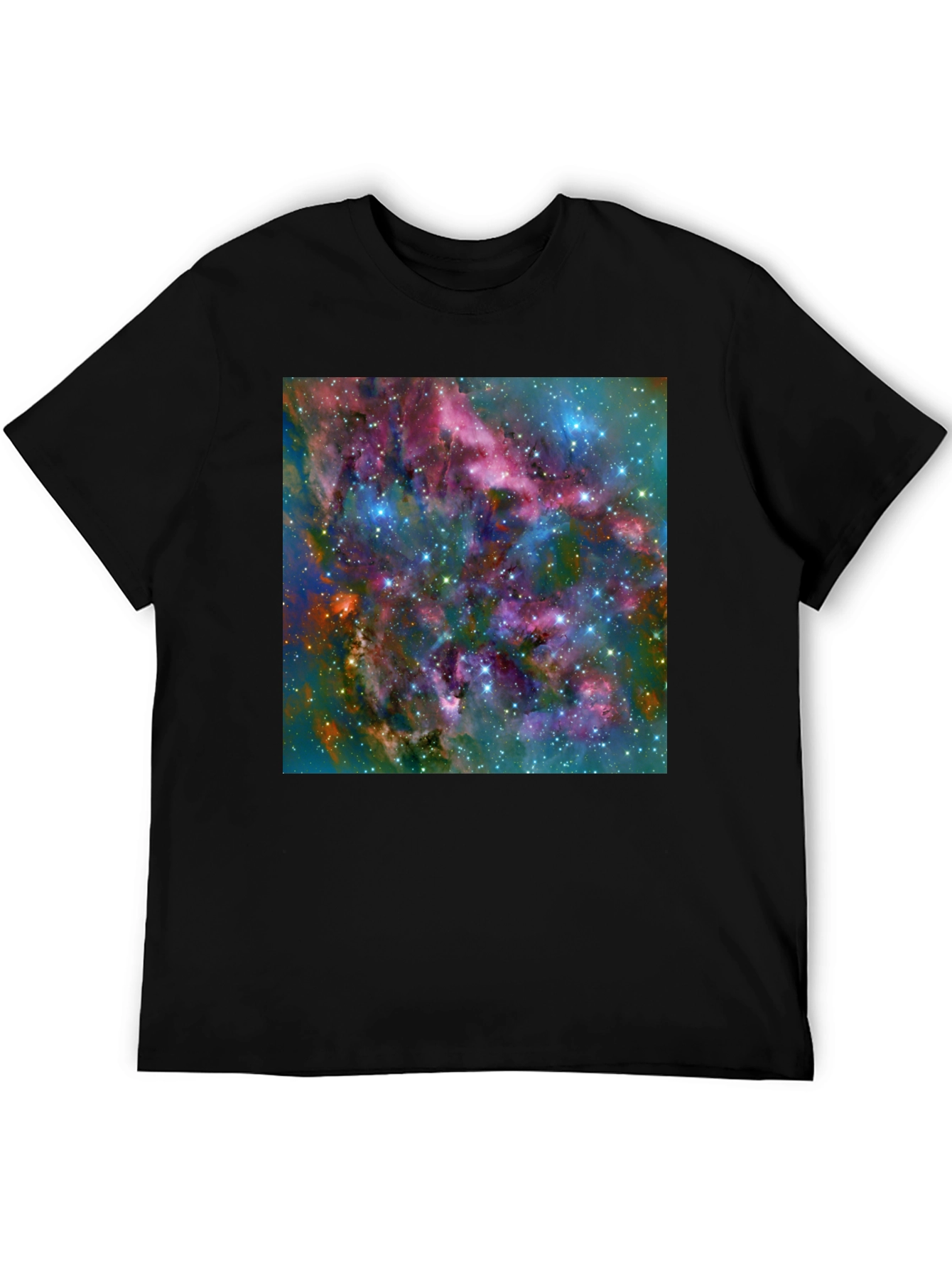 Nebula Space Print Black T-Shirt