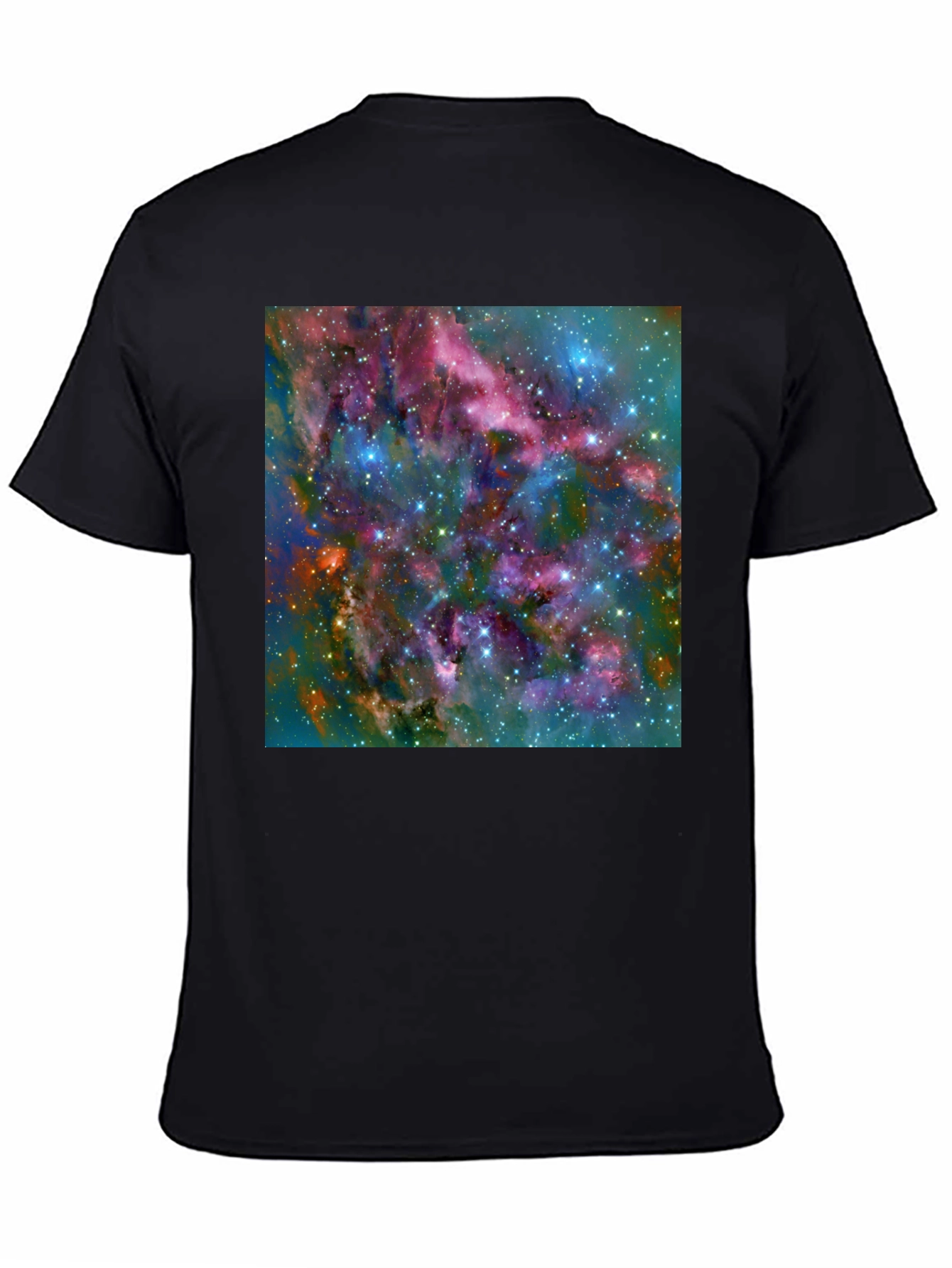 Nebula Space Print Black T-Shirt