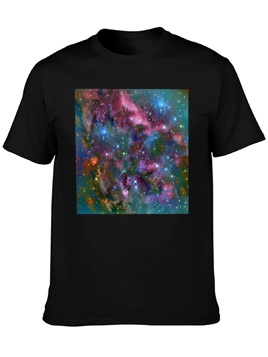 Nebula Space Print Black T-Shirt
