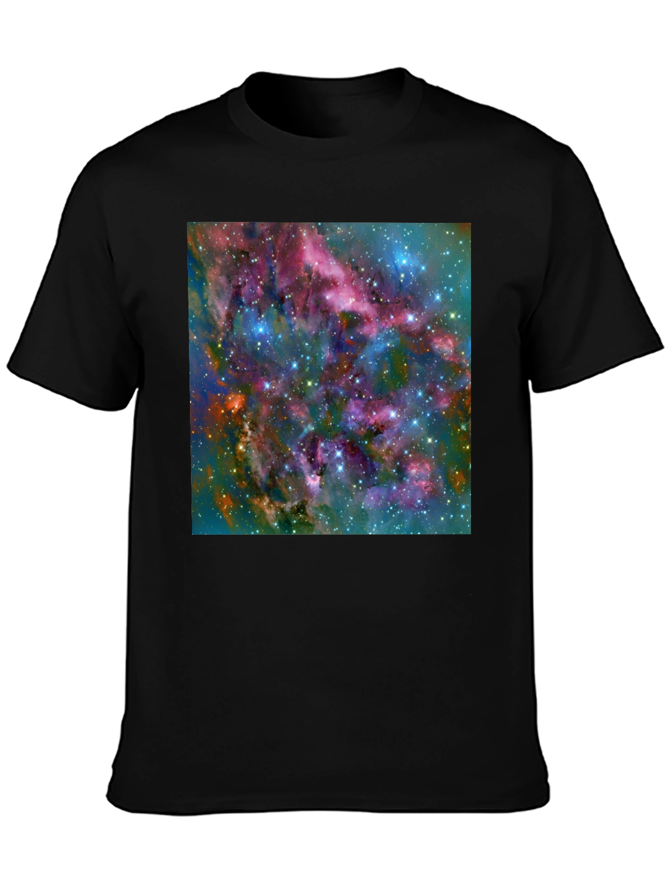 Nebula Space Print Black T-Shirt