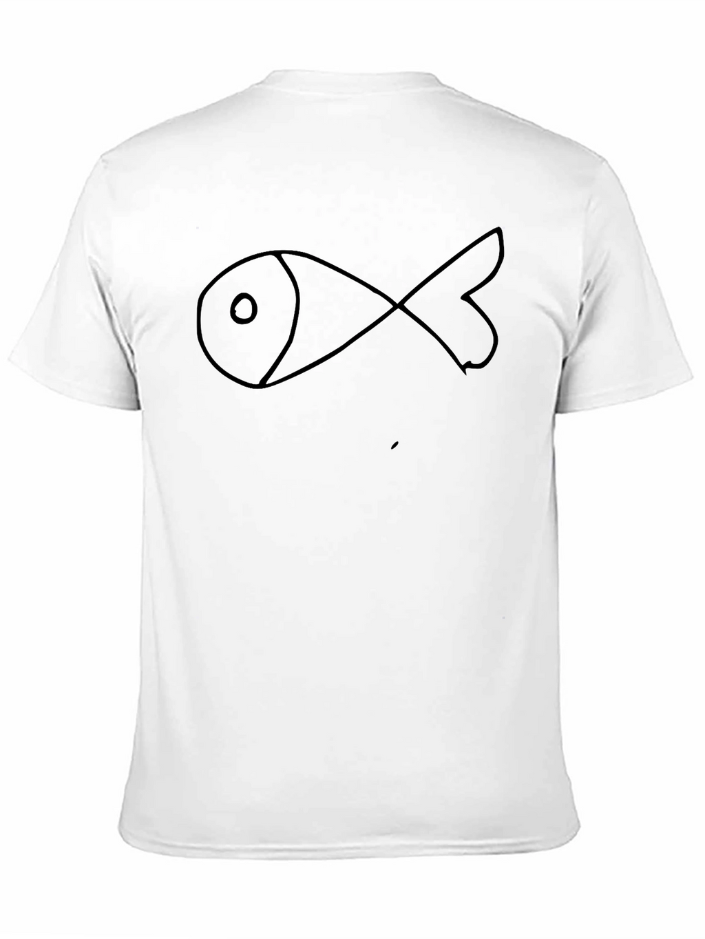 Simple Fish Outline Black T-Shirt