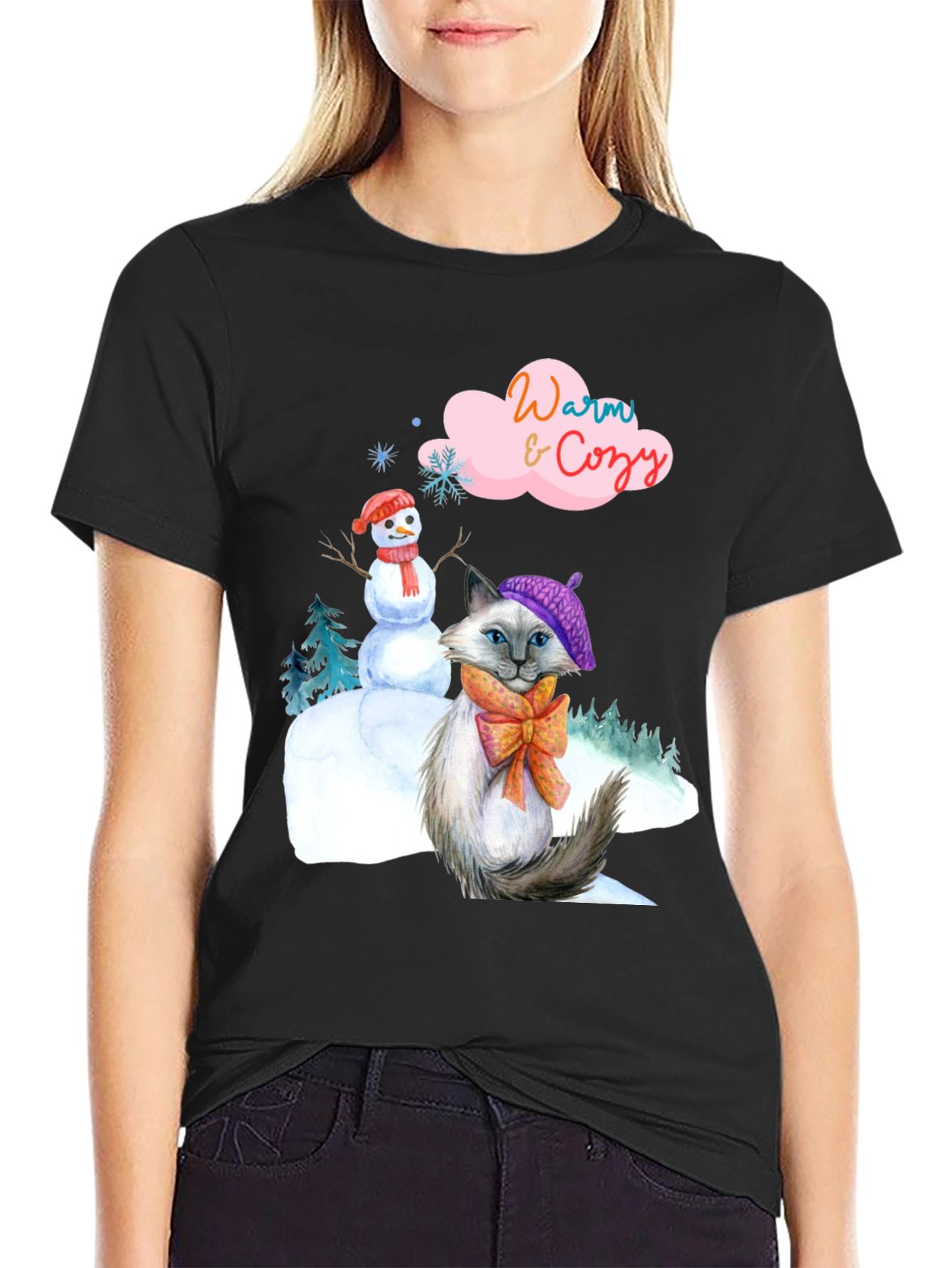 Warm & Cozy Winter Cat T-Shirt