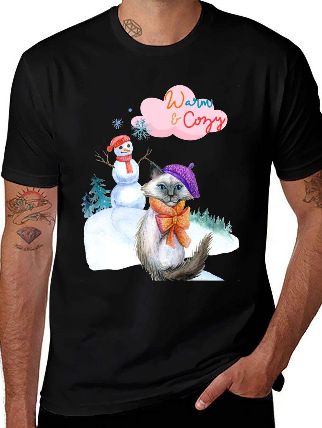 Warm & Cozy Winter Cat T-Shirt