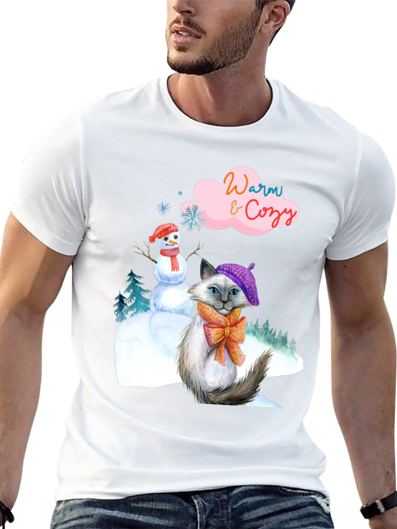 Warm & Cozy Winter Cat T-Shirt