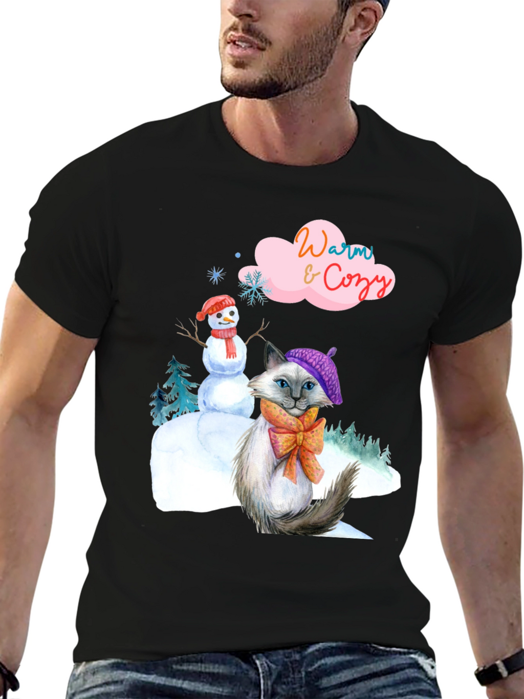 Warm & Cozy Winter Cat T-Shirt