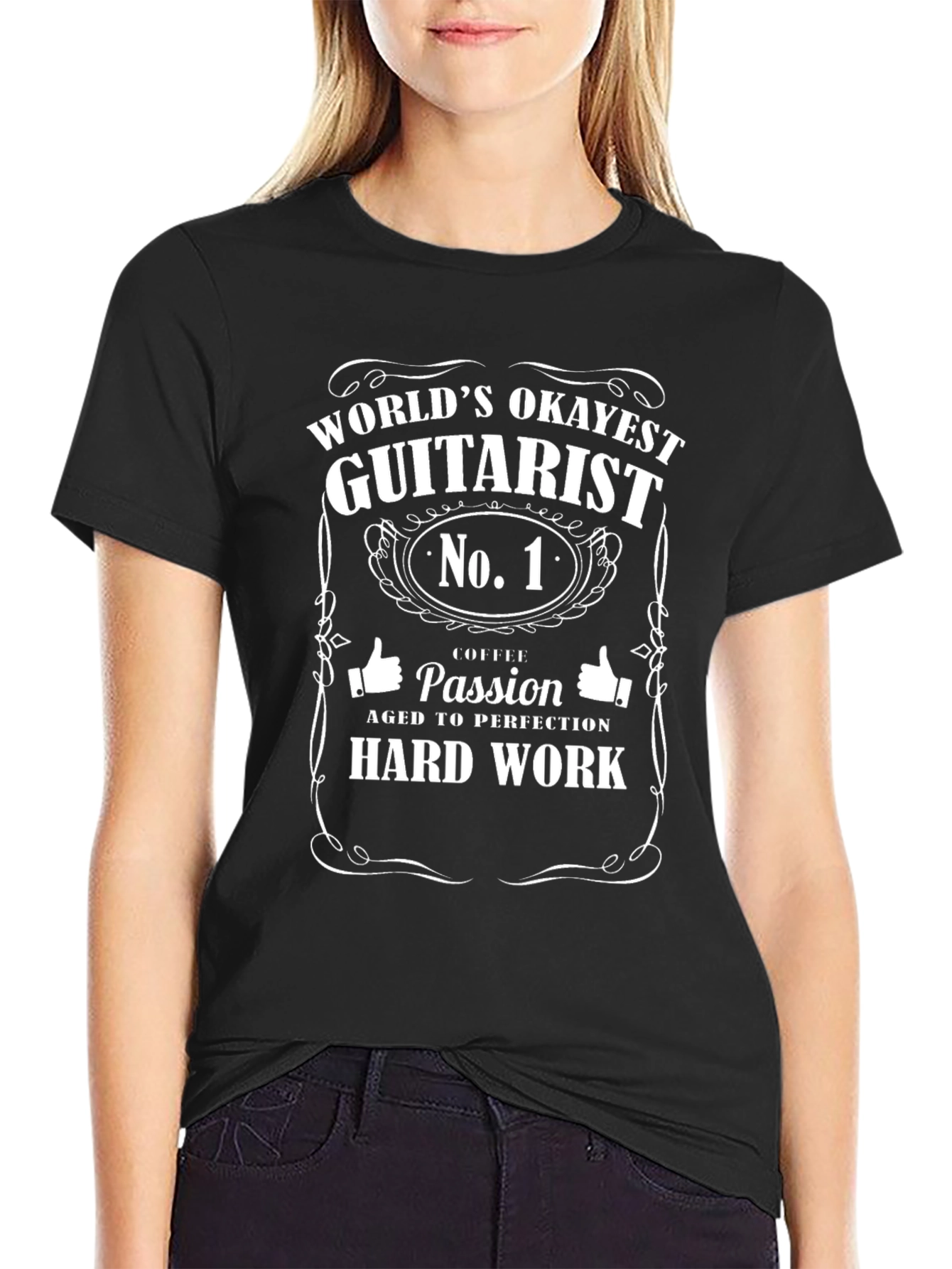 Worlds Okayest Guitarist T-Shirt - Number One Musician Gift