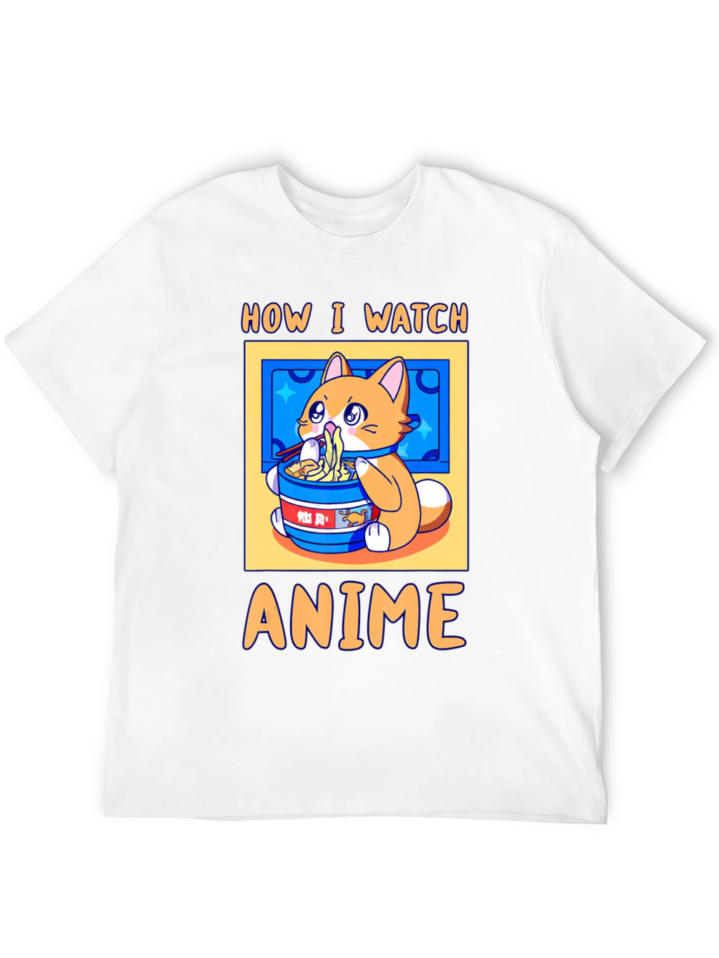 Anime Watching Cat T-Shirt