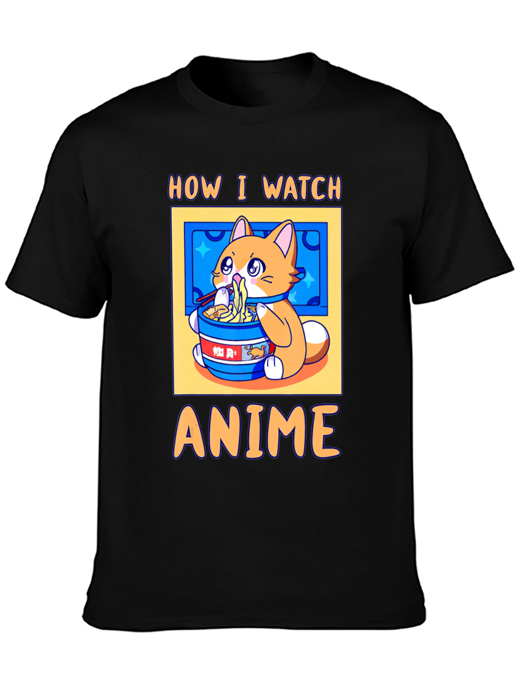 Anime Watching Cat T-Shirt