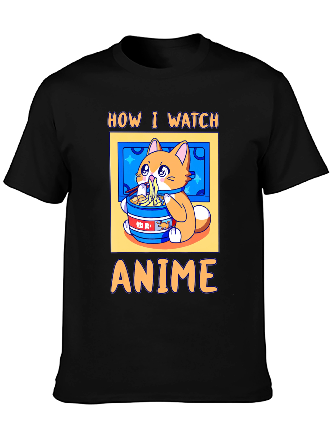 Anime Watching Cat T-Shirt
