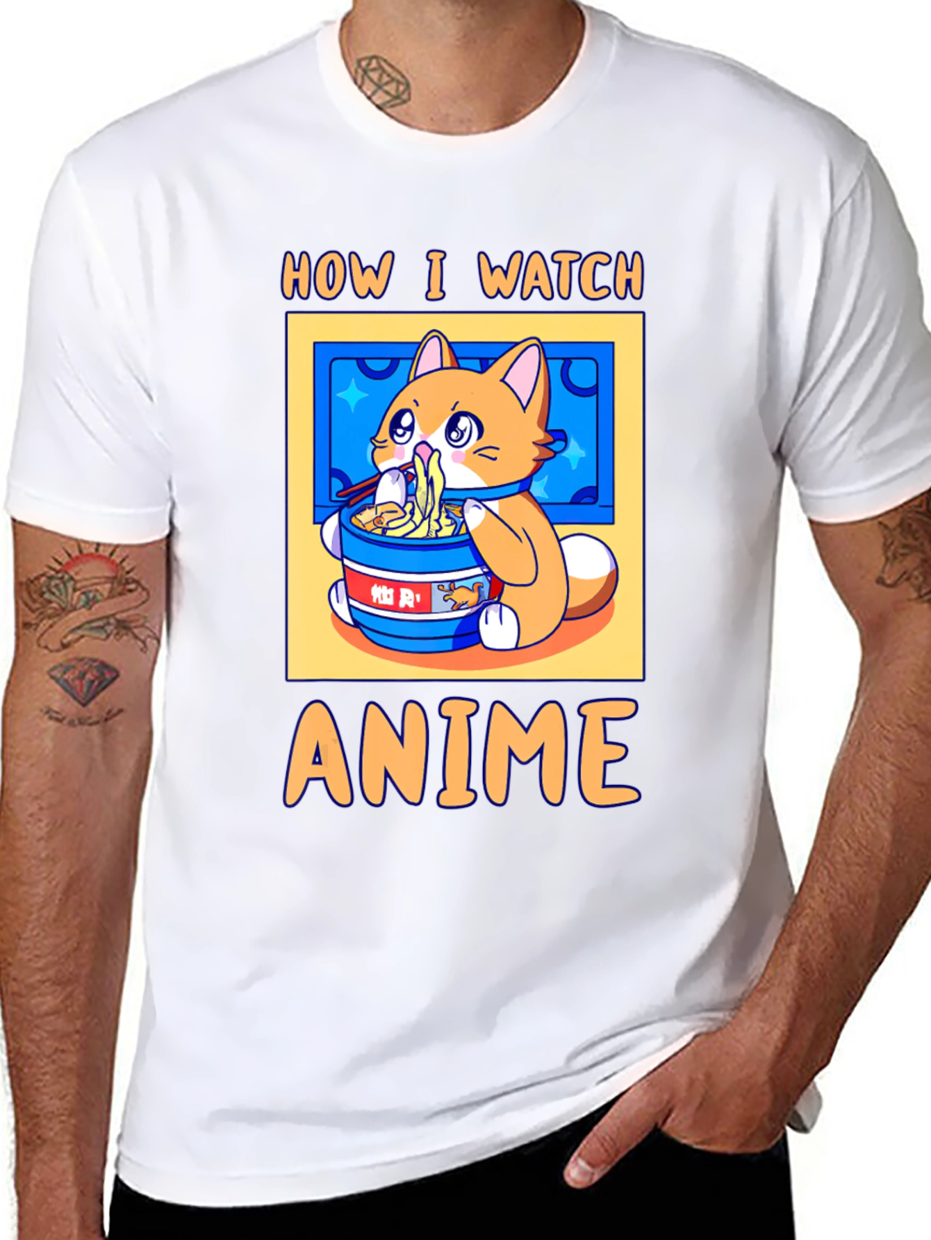 Anime Watching Cat T-Shirt