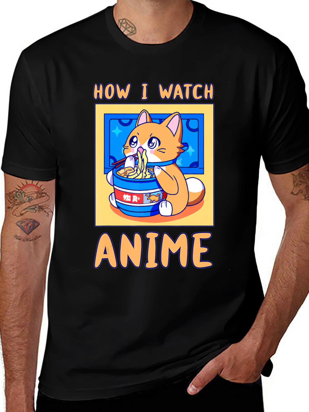 Anime Watching Cat T-Shirt