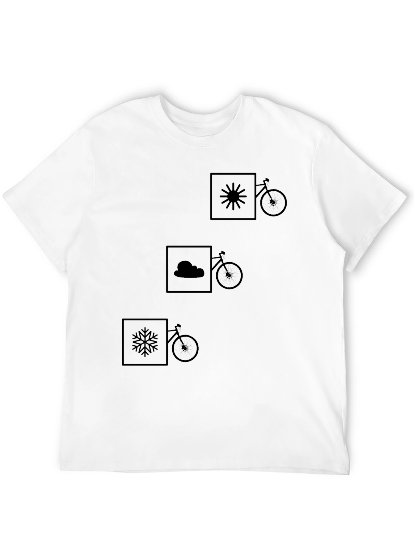 Weather & Bike Graphic Tee - Black Cotton Shirt