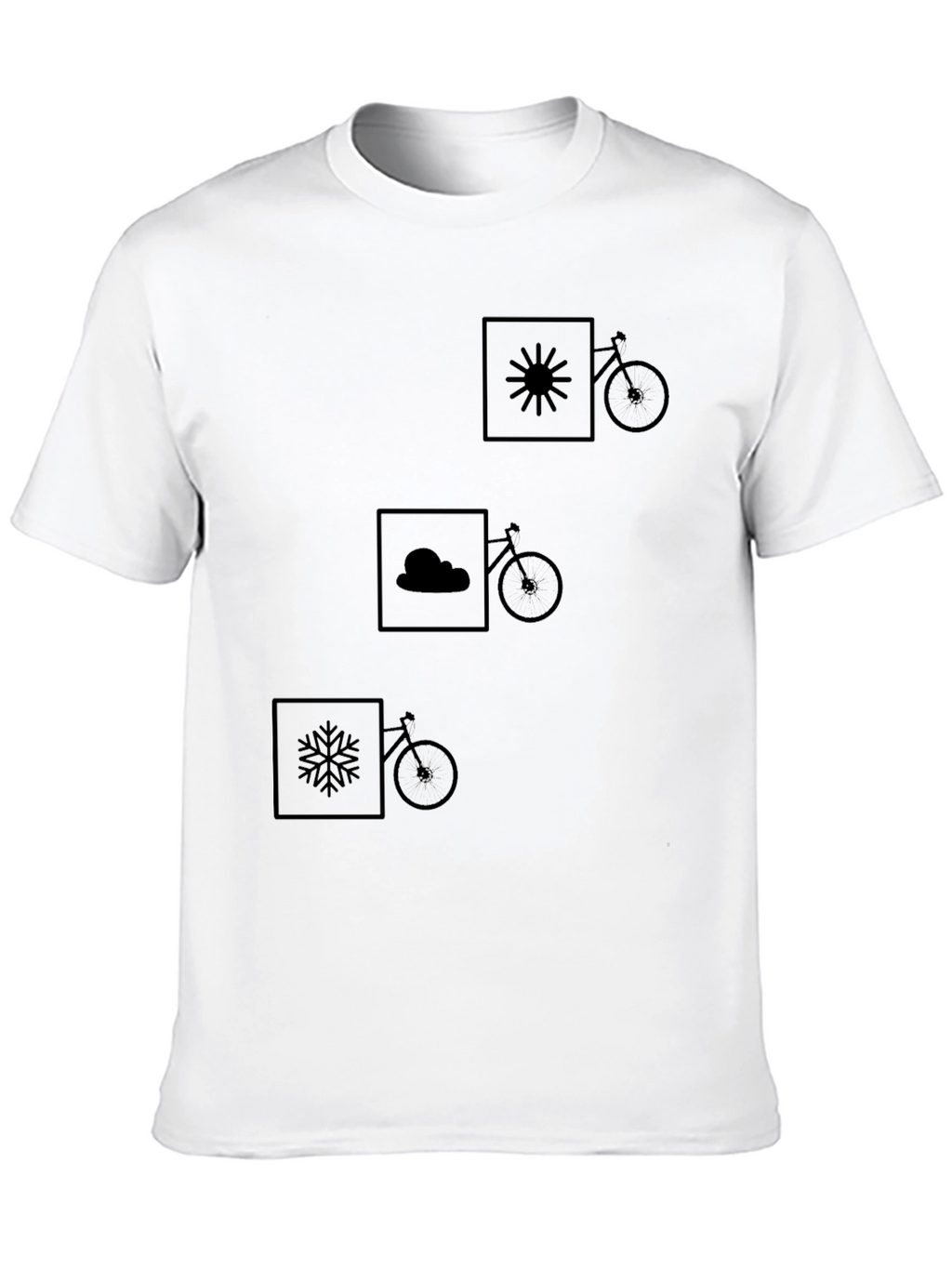 Weather & Bike Graphic Tee - Black Cotton Shirt