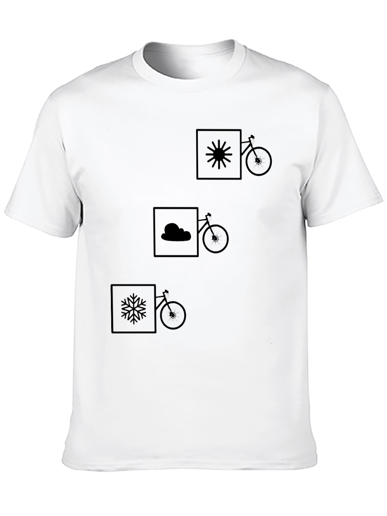 Weather & Bike Graphic Tee - Black Cotton Shirt