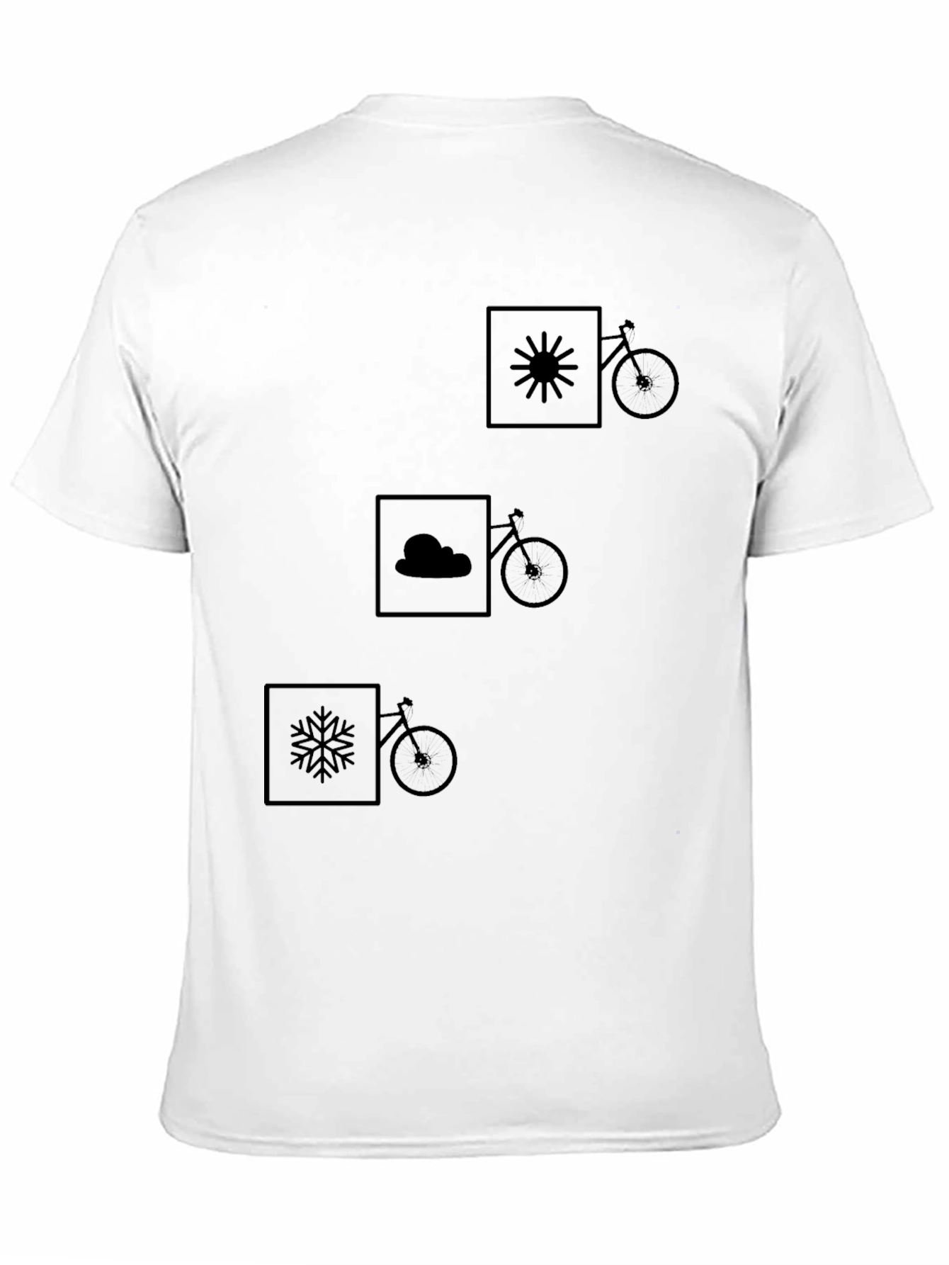 Weather & Bike Graphic Tee - Black Cotton Shirt
