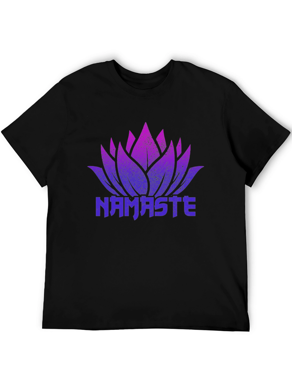 Namaste Lotus Flower Graphic Black T-Shirt