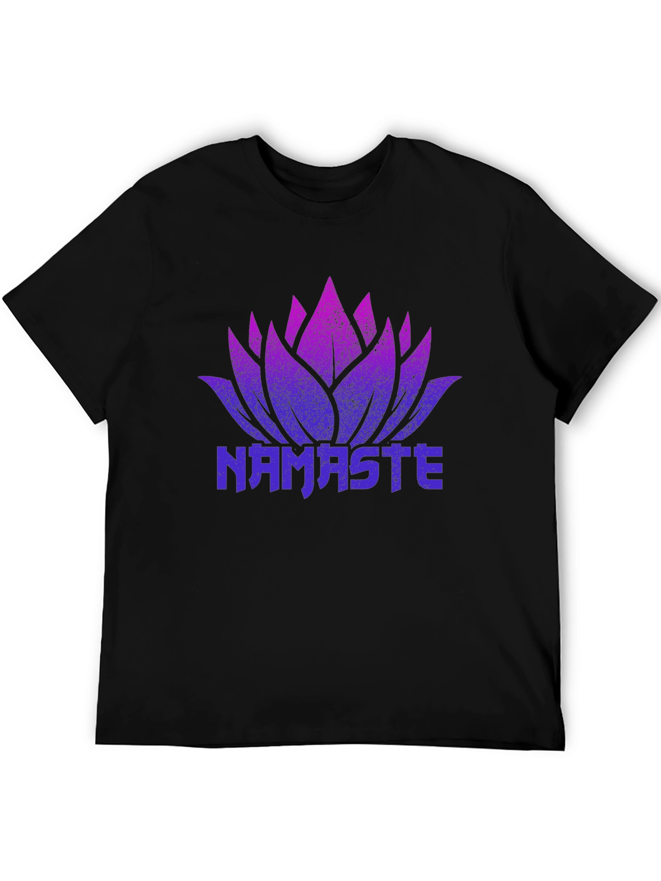 Namaste Lotus Flower Graphic Black T-Shirt