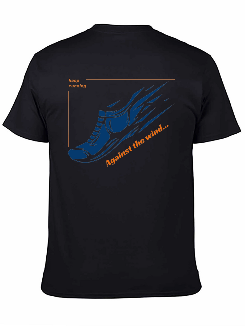 Mens Running Shoe Graphic T-Shirt - Against the Wind