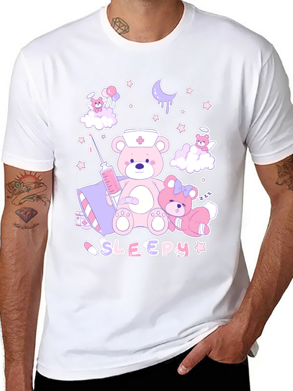 Kawaii Nurse Bear Graphic T-Shirt