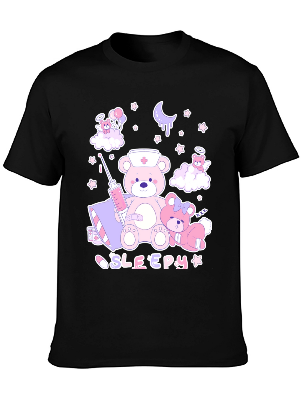 Kawaii Nurse Bear Graphic T-Shirt