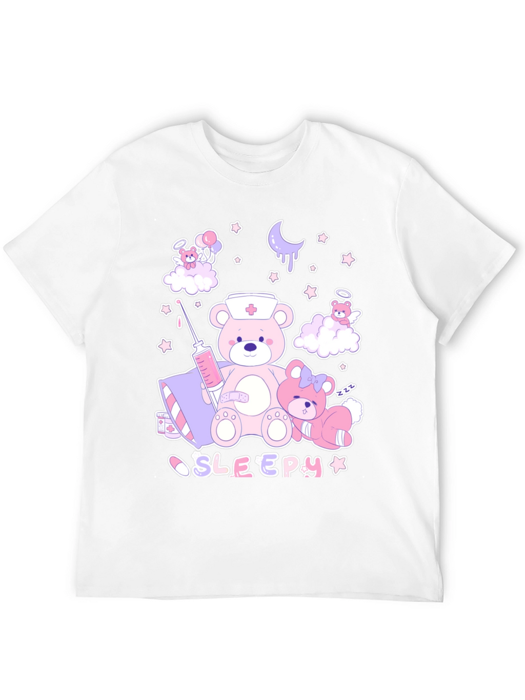 Kawaii Nurse Bear Graphic T-Shirt