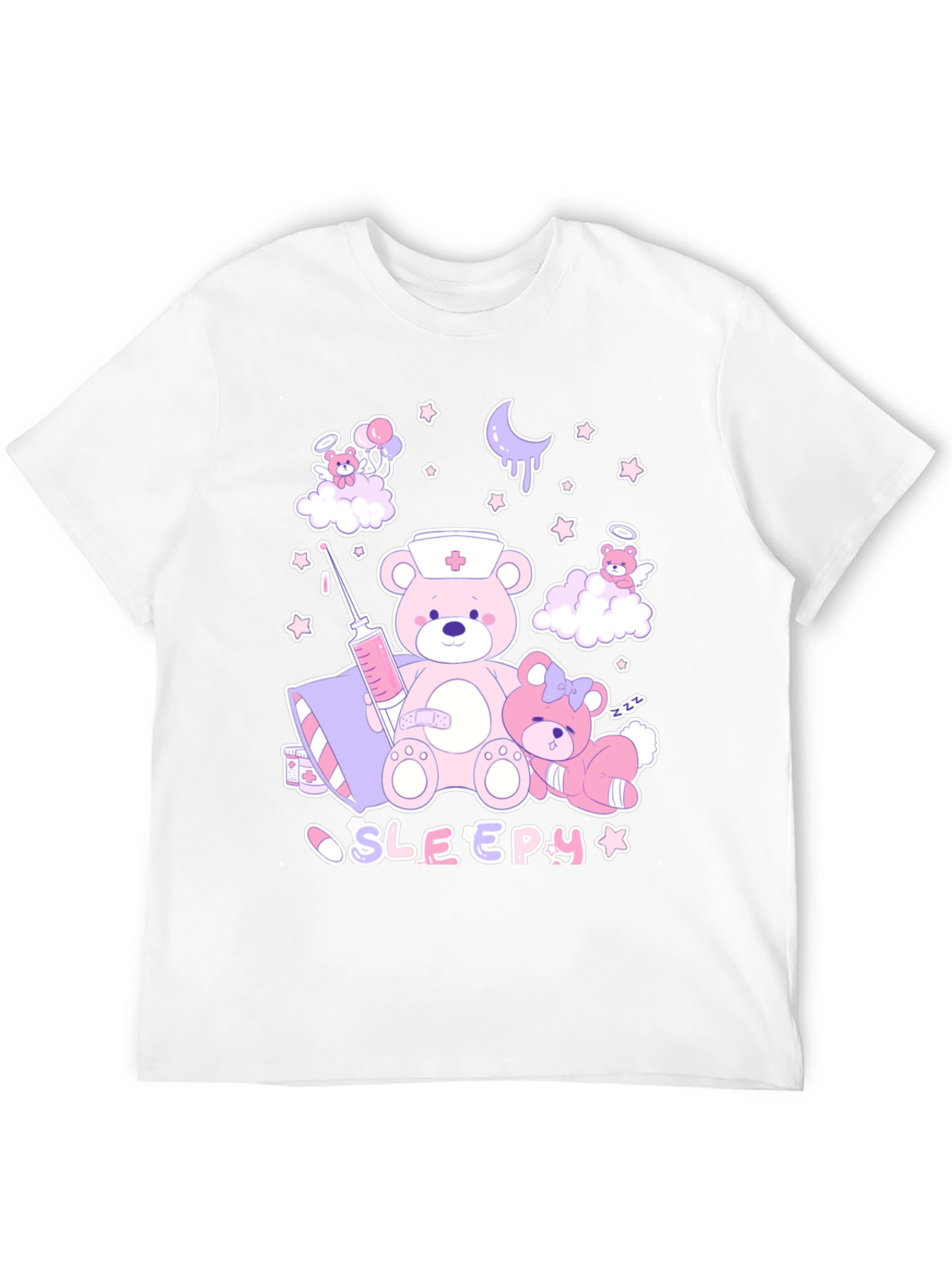 Kawaii Nurse Bear Graphic T-Shirt