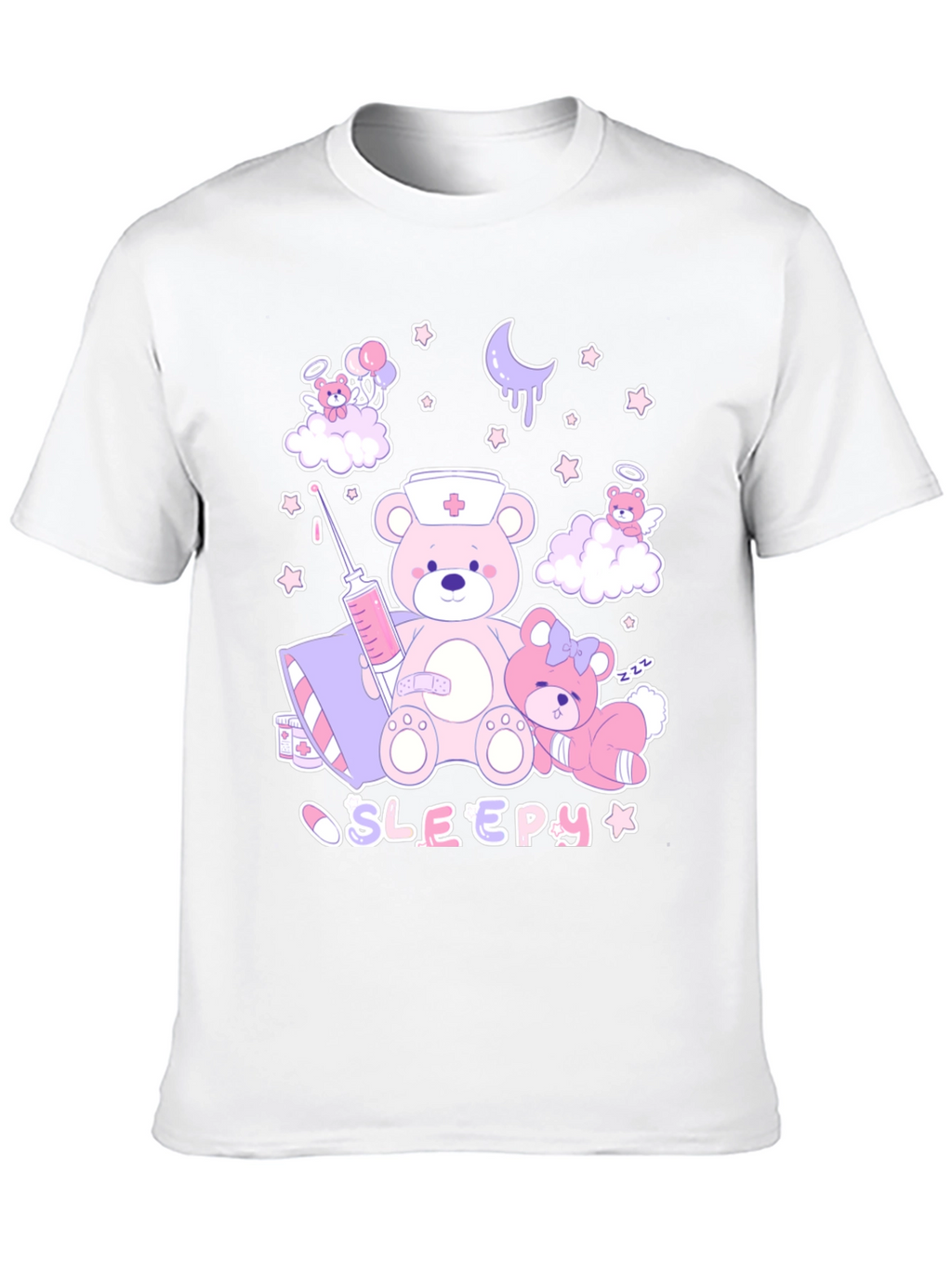Kawaii Nurse Bear Graphic T-Shirt