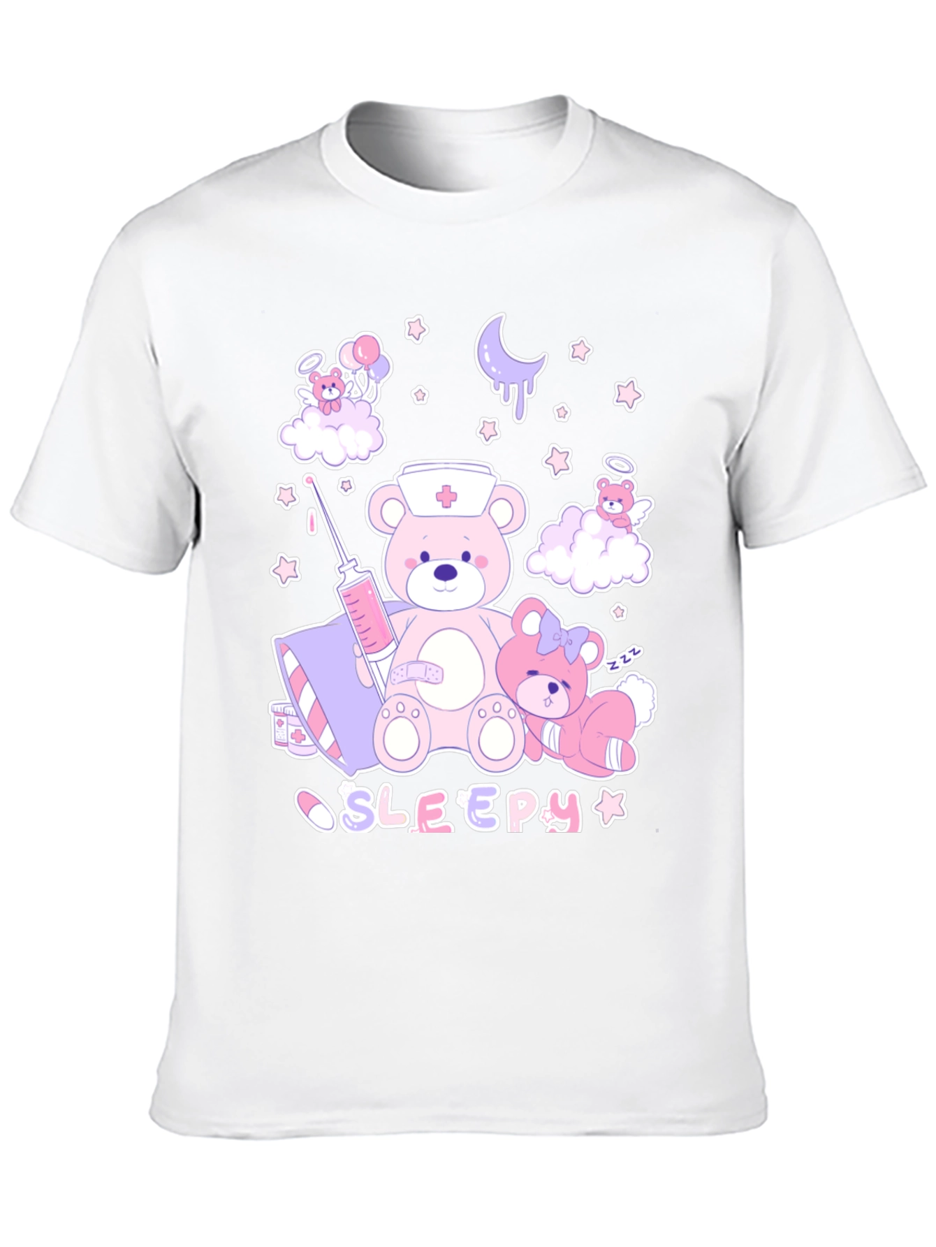 Kawaii Nurse Bear Graphic T-Shirt