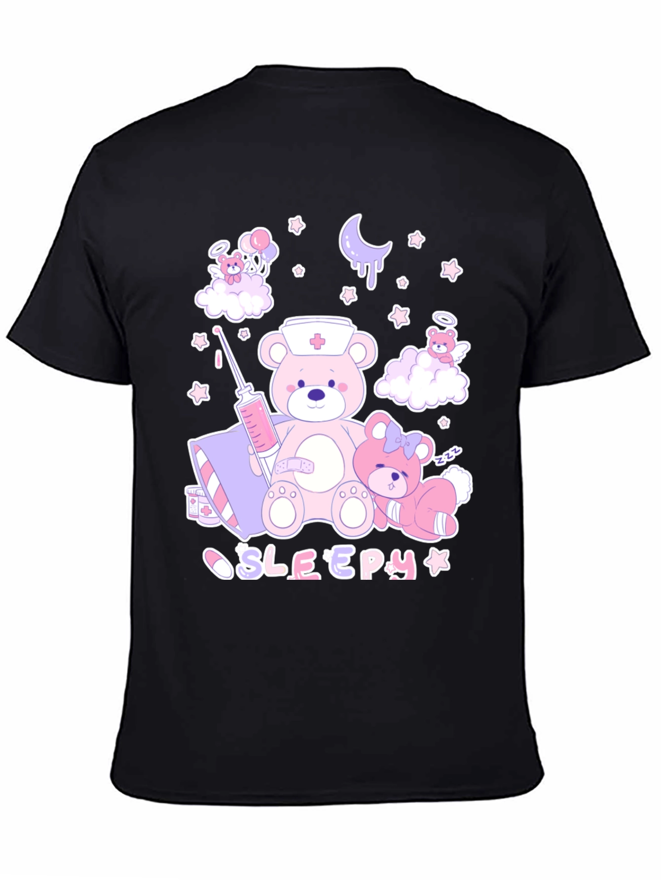 Kawaii Nurse Bear Graphic T-Shirt