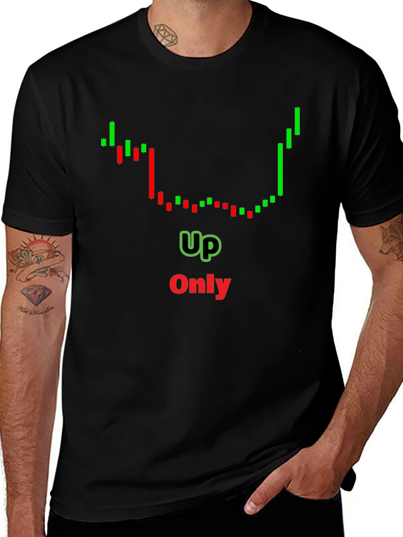 Up Only Chart T-Shirt - Crypto Trend