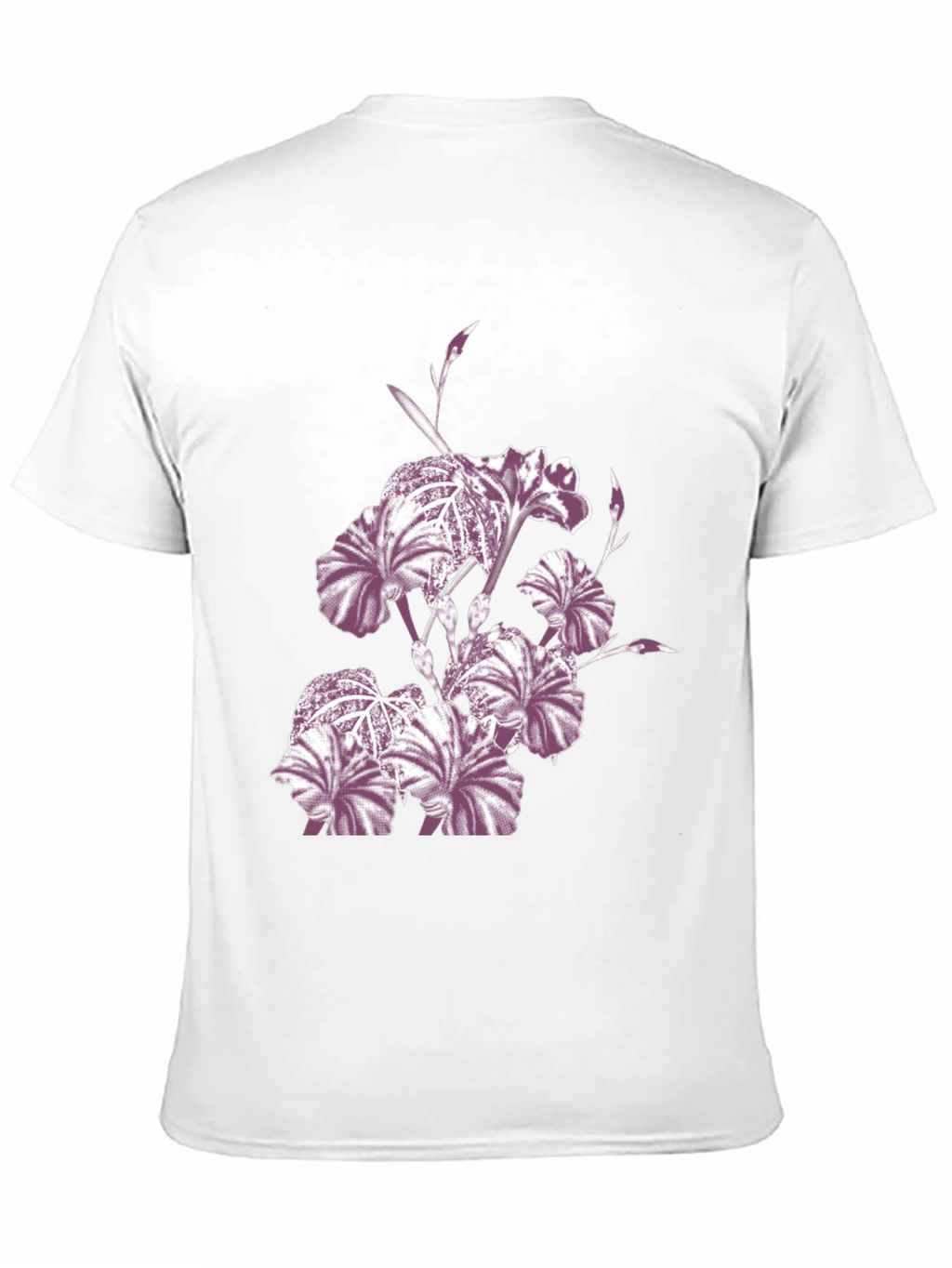 Floral Iris Print Black Crew Neck T-Shirt
