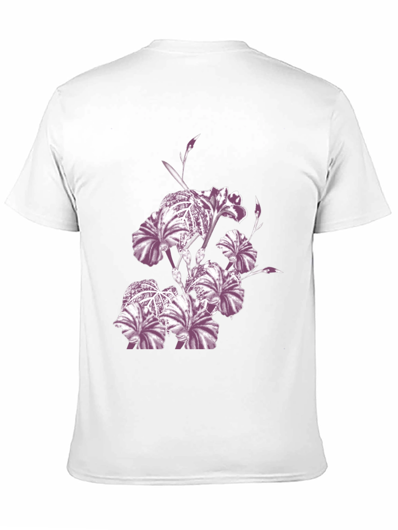 Floral Iris Print Black Crew Neck T-Shirt