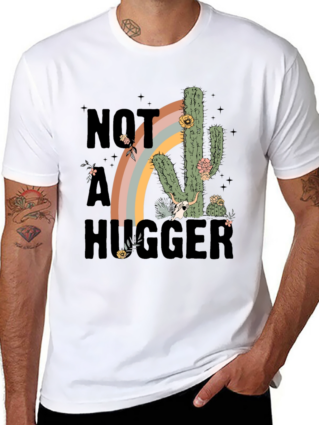 Not A Hugger Cactus Graphic Tee
