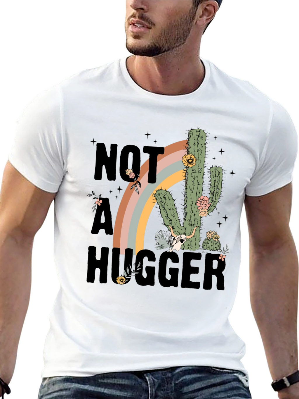 Not A Hugger Cactus Graphic Tee